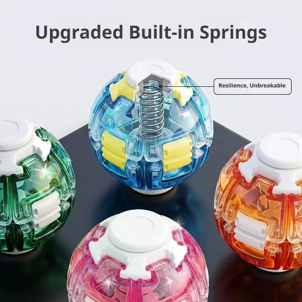 Rotatable Fidget Spinner Ball Keyring 3D Press Rebound Stress Relief Toy Mini Portable Sensory Toy Backpack Pendant