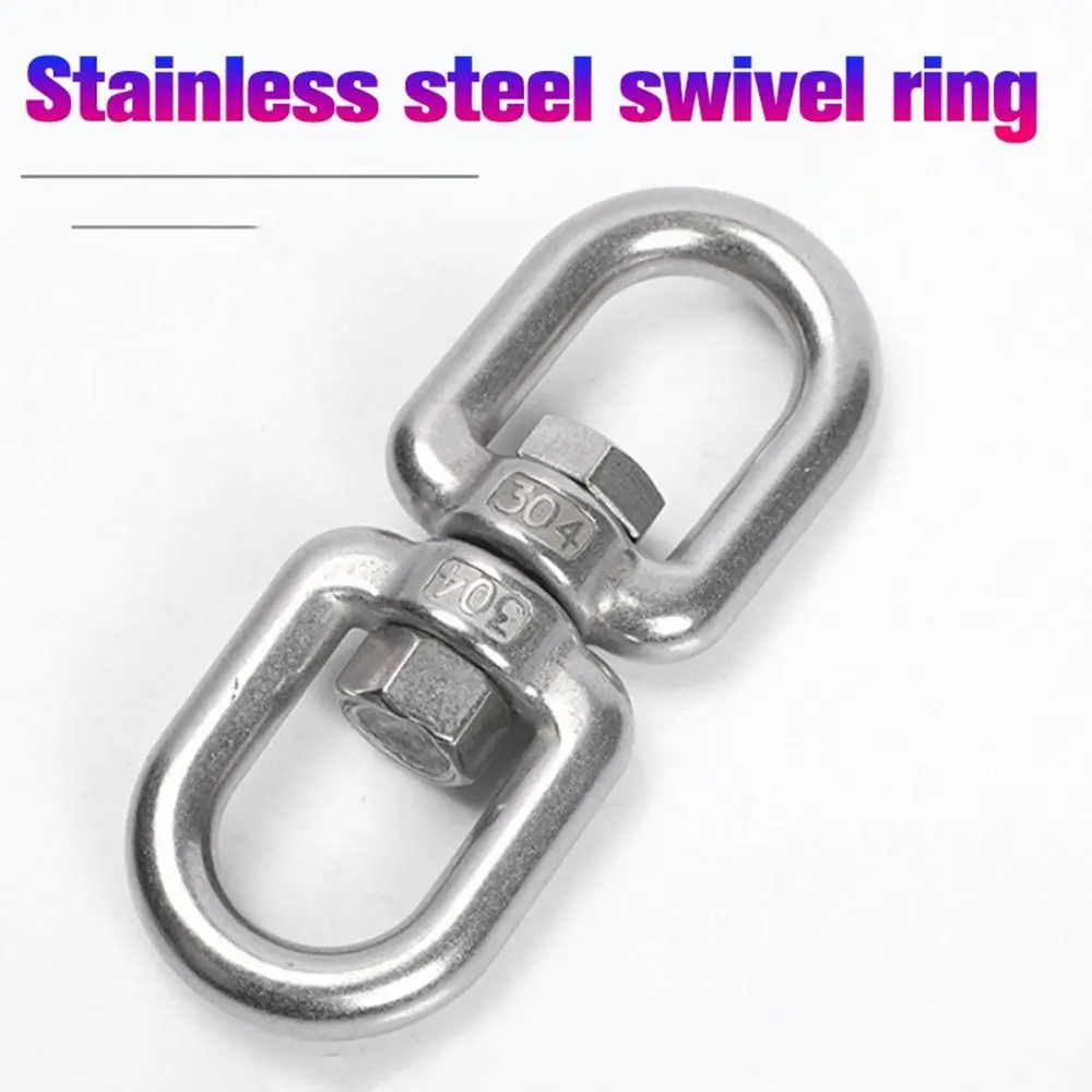 1Pcs Eye Connectors 8 Ring Hook 304 Stainless Steel M4 M5 M6 M8 Marine Anchor Swivel Universal 4mm 5mm 6mm 8mm Carabiner Clasp