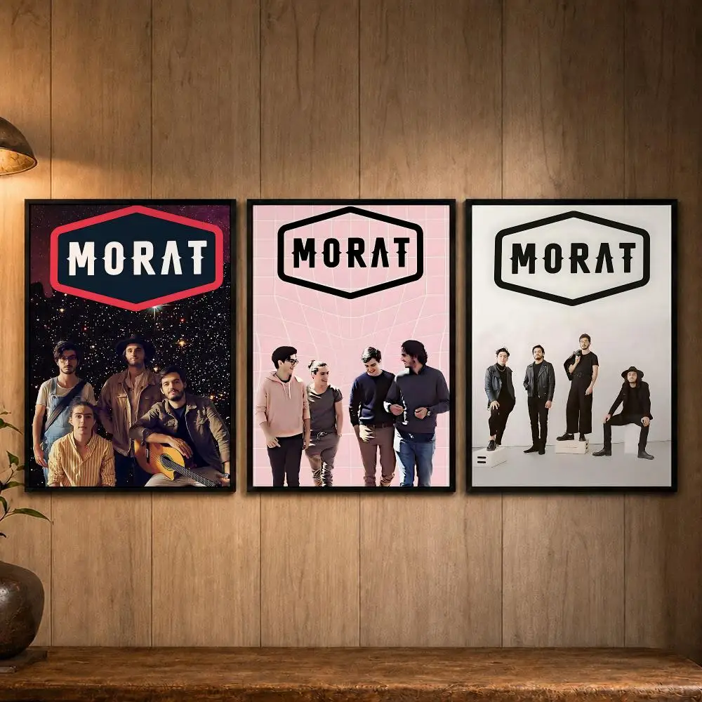 Wireless Band M-MoratS Poster Self-adhesive Art Poster Decoracion Painting Wall Art White Kraft Paper Home Decor