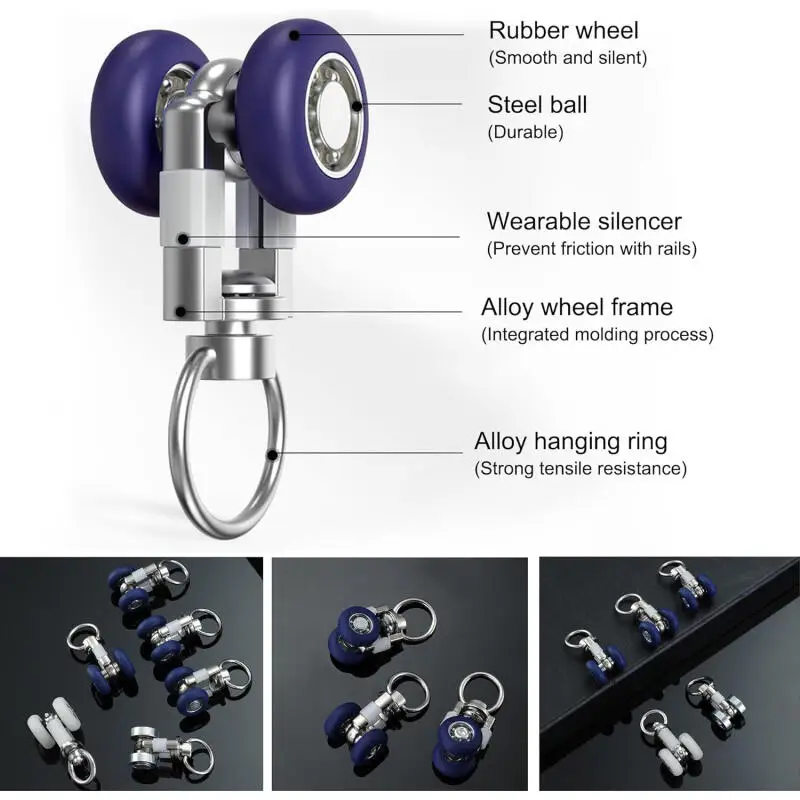 20 PCS of curtain rails pulleys plastic rollers curtain accessories pulleys hooks pulleys window hardware stainless steel