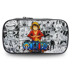 Cartoon Anime One Piece Luffy Zoro Sanji Marco Ace Sabo Pencil Case Stationery Box Students School Pen Pouch Bags Gifts