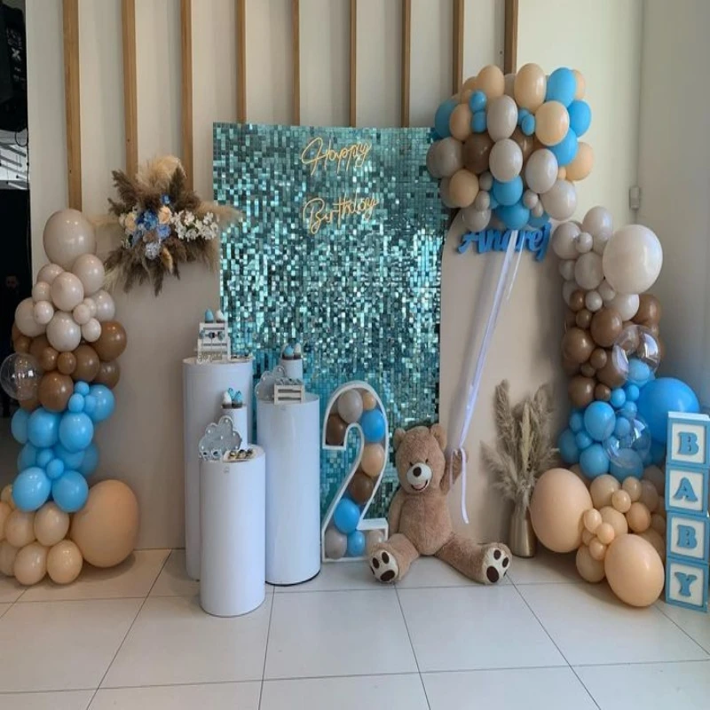 

12/16/18pcs Square Sequins Wall Background Romantic Home Decorative Shimmer Wall Backdrop Decor Wedding Scense Stage Backdrop