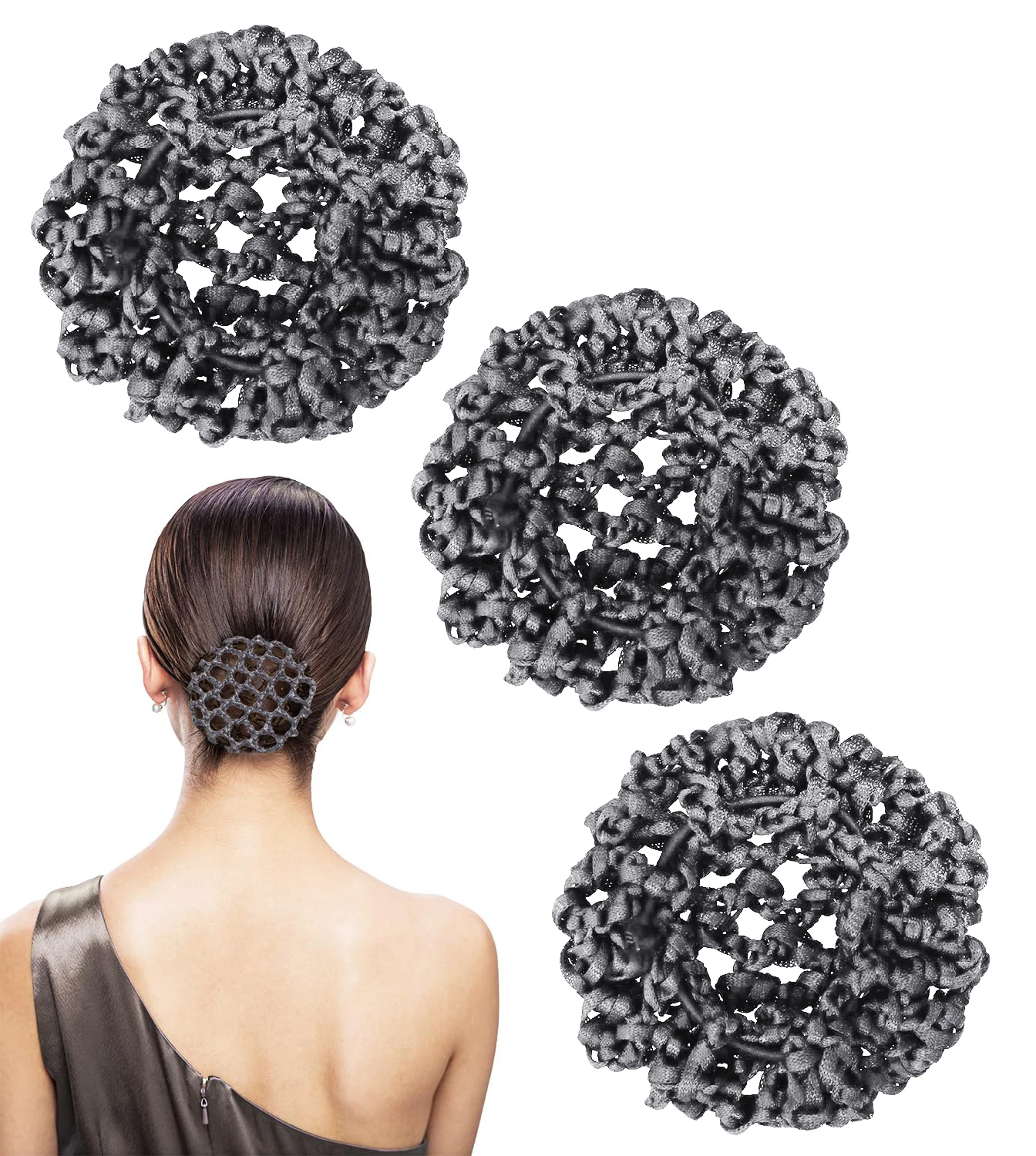 3pcs High Quality Girls Ballet Dance Hair Net Elastic Hair Bands Ponytail Holder for Girl Women Accessoires