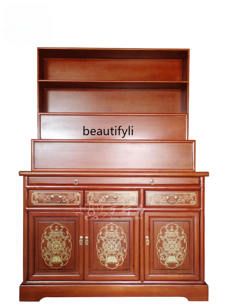 Solid Wood Buddha Niche New Chinese Style Clothes Closet Altar Cabinet Buddha Statue Altar Cabinet Buddha Shrine