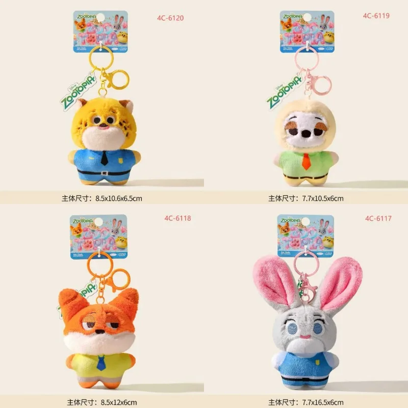 Disney zootopia plush keychain doll rabbit Judy Leopard police officer Nick doll couple small ornaments birthday gift.