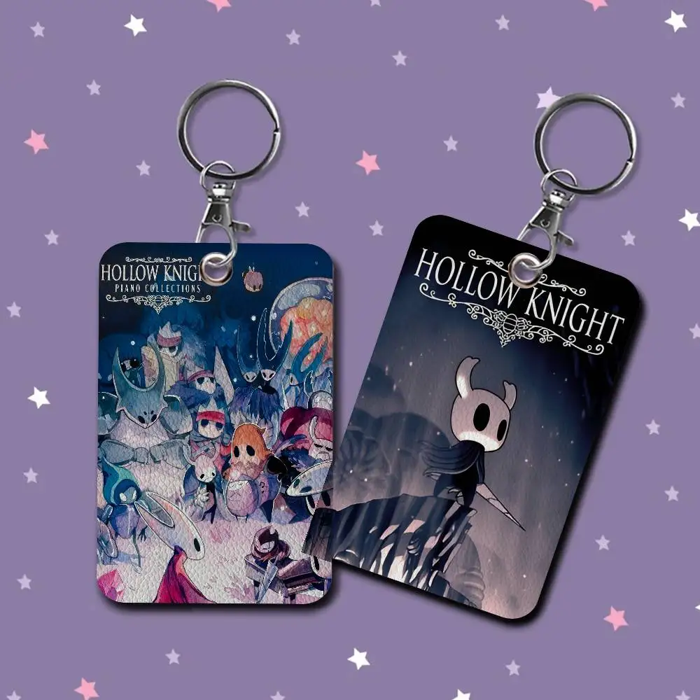 Hot Video Game Anime Hollow Knight PU Soft Leather Rectangular Key Card Holder Induction Elevator Protection Cover