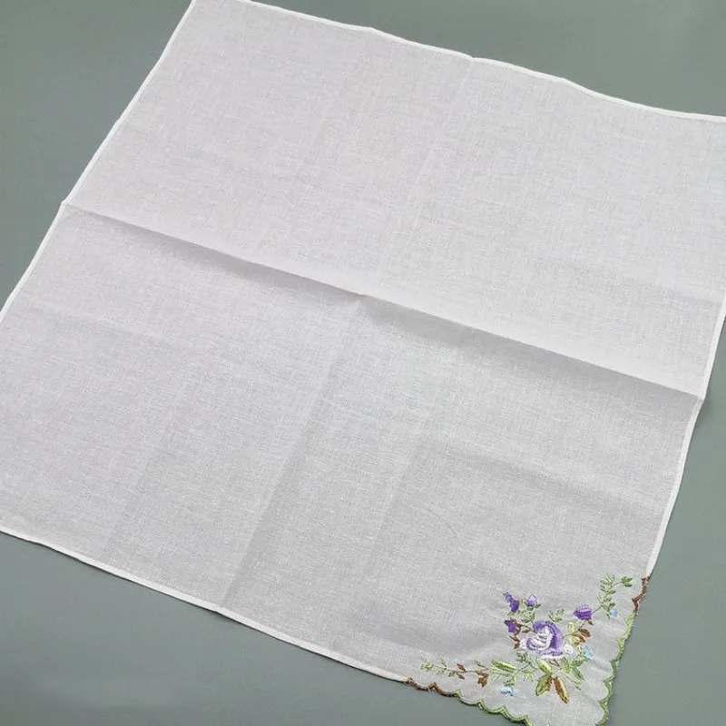 Embroidery Handkerchief Towels Cotton Платок Ladies Soft Absorb Sweat Floral Square Hand Towel Traditional Gifts Toallas De Mano