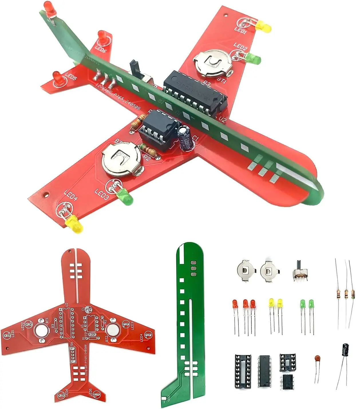 Kleine Flugzeug Flash Circuit Cd4017 Flow Lampe Elektronische Produktion Kit DIY Schweißen Praxis Platine Teile