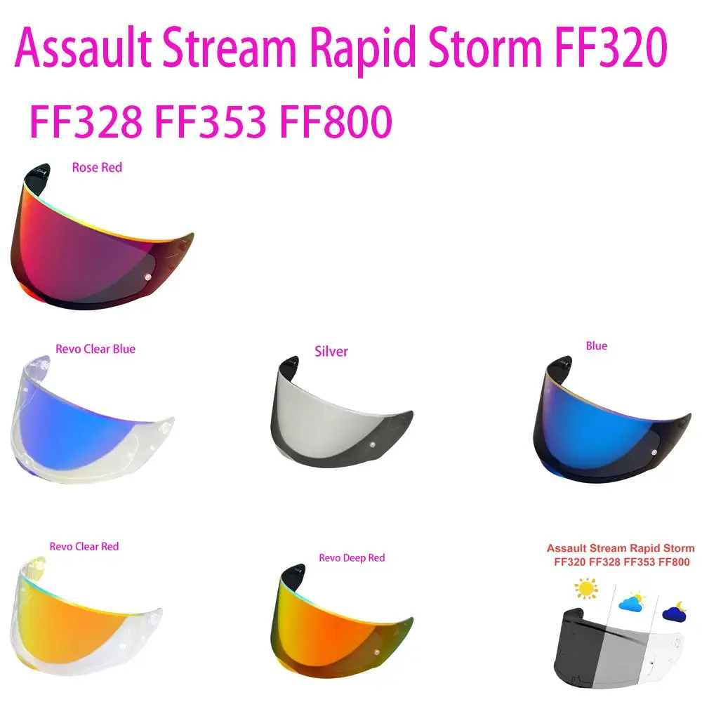 

Visors for FF320 Stream FF353 Rapid FF328 FF800 Motorcycle Helmet Original Replace Extra Lens Silver Iridium Red Blue Visera