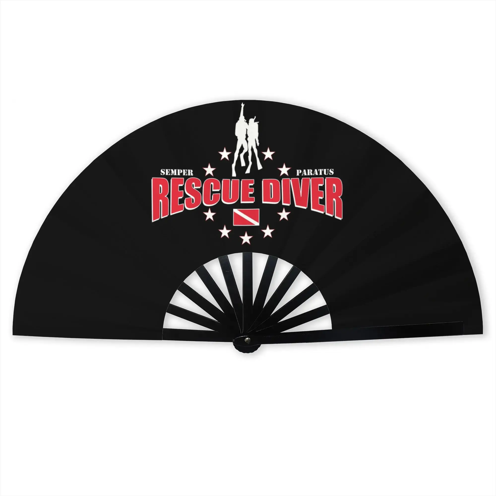 Rescue Diver Scuba Diving Portable Pocket Fan Travel Dive Folding Fan Chinese Dance Cooling Handheld Fans