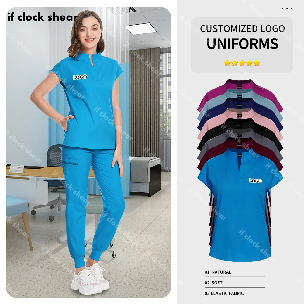 שירות בריאות ללבוש בגדי עבודה נשים לשפשף מדים רפואיים לוגו מותאם אישית סיעוד נשי יופי נשי סלון עבודה בגדים מחיר הסיטונאי