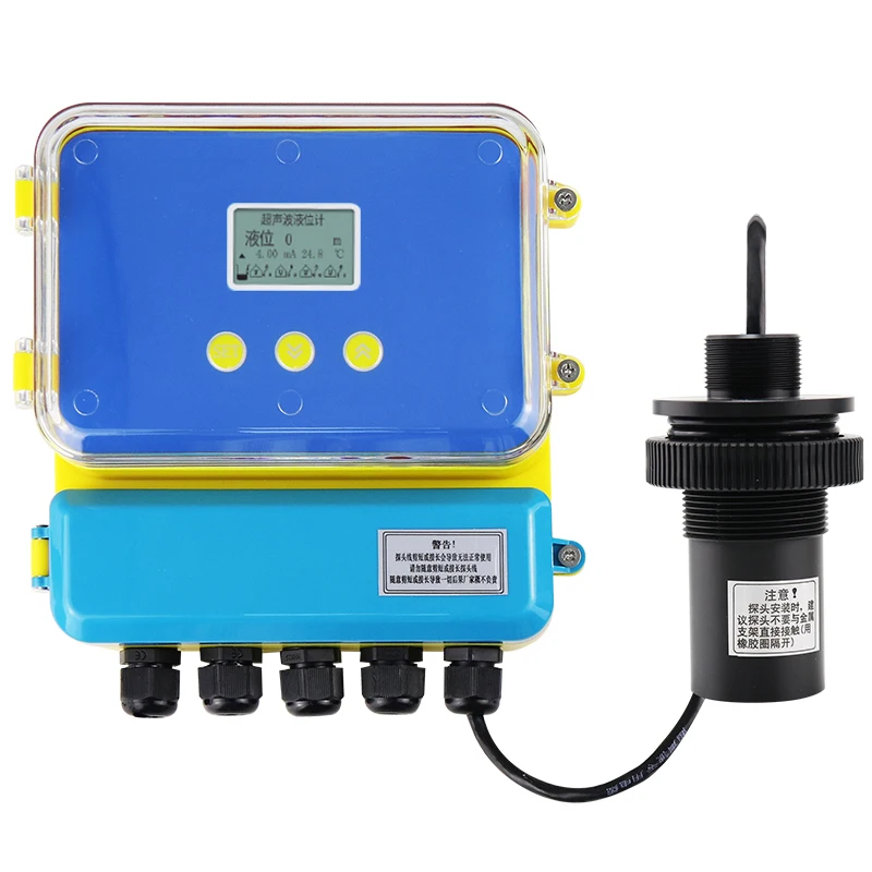 

4 to 20mA RS485 Dual Outputs Ultrasound Water Level Meter 15 Meter Range With LCD Display 24 VDC Power Ultrasound Sensor