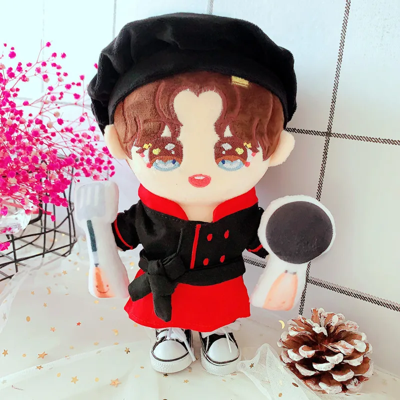 20CM Star Doll Clothes Lovely Chef Clothing Set Cute Plush Dolls Dress Up Dolls Accessories Kpop EXO idol Dolls Gift Toy