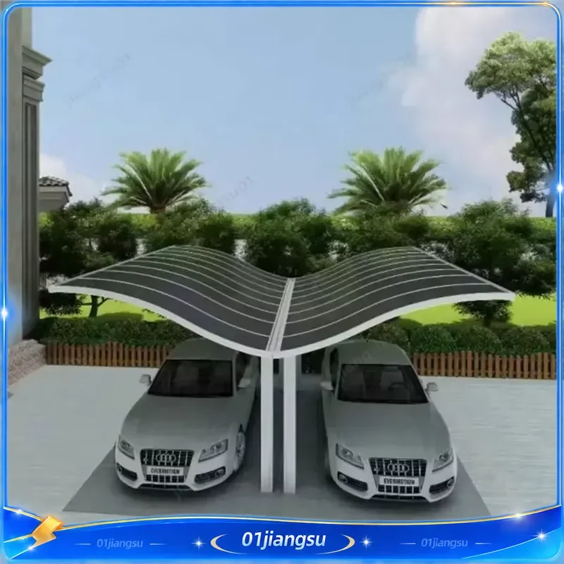 Heavy Duty Aluminum Frame Polycarbonate Carport Double Car Parking Shelter UV Resistant Waterproof Outdoor Garage Canopy Tent