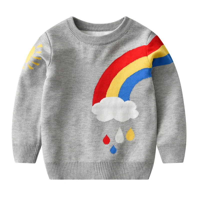 

Jumping Meters 3-7T New Arrival Rainbow Long Sleeve Girls Sweaters For Autumn Winter Children's Sweatshirts Baby Clothes