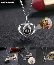 Exquisito collar de proyección personalizado, foto personalizada, colgante de corazón, adecuado para regalos conmemorativos del Día de San Valentín