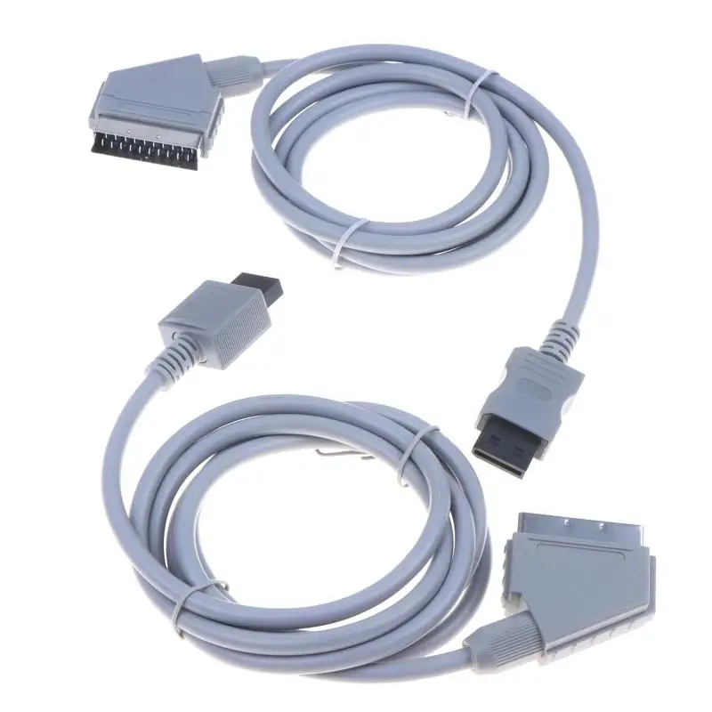 【AB1】Wii RGB Scart Video Cable 1.8m Long Lasting PVC Jacket Stable High Definition Signal for Wii Gaming{H}
