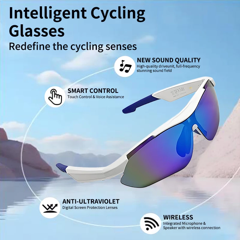 

LIGE Smart Glasses Bluetooth Call Listen To Music Phone Calling Cycling Sport Headphone UV Protection Sunglasses For Men Women