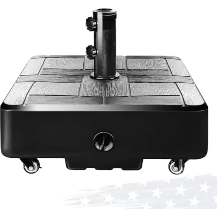 

FRUITEAM Umbrella Base with Wheels 100 LBS Heavy Duty Patio Umbrella Stand Fillable Weighted Umbrella Base Holder for Patio Dec