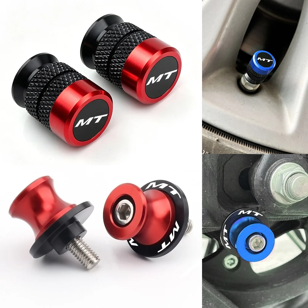 For Yamaha Mt03 Mt09 Mt10 Mt15 Mt25 Mt125 Motorcycle Swingarm Spools Slider Screws & Tire Valve Cap Parts Mt 03 09 10 15 25 125