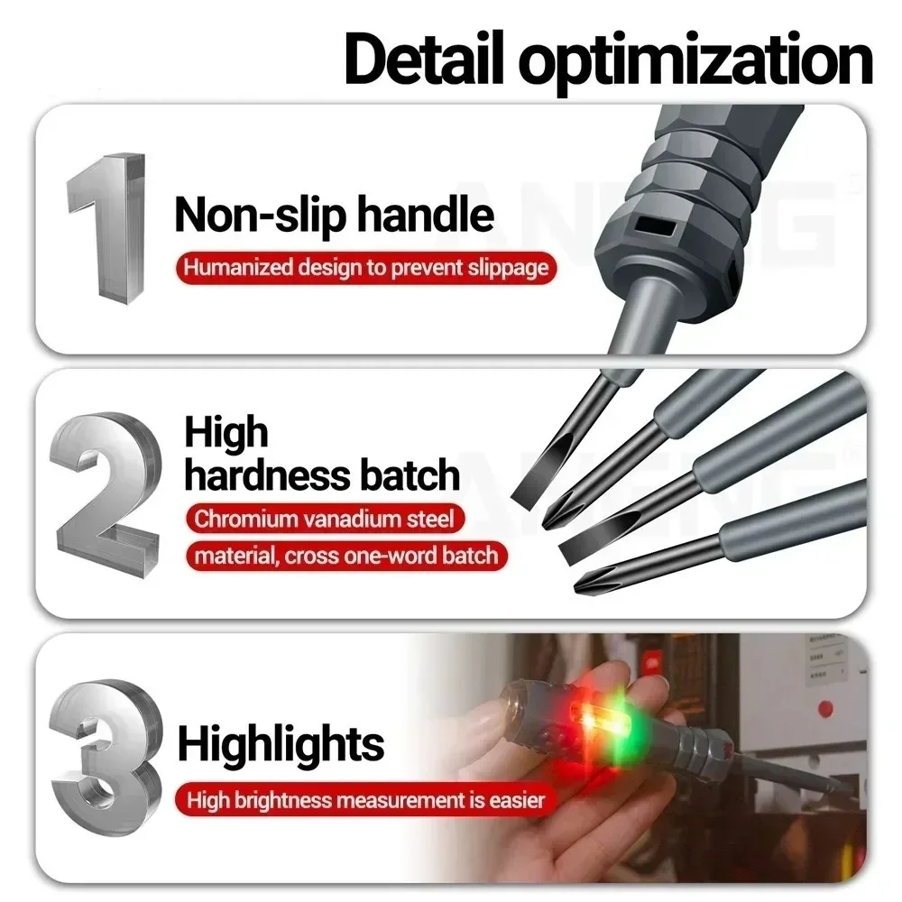 70-600V AC Non-contact Induction Voltage Tester Screwdriver Multifunctional Electric Test Pen for Home Electrician Maintenance image 6