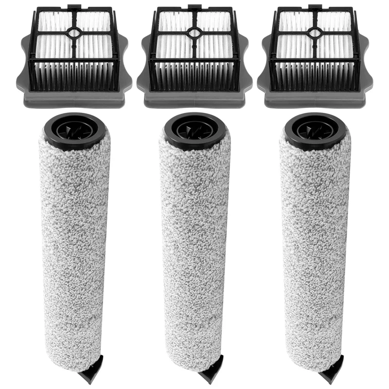 فرشاة وفلتر بديلة A35R متوافقة مع مكنسة Tineco Floor One S3 وIfloor 3 اللاسلكية الرطبة والجافة