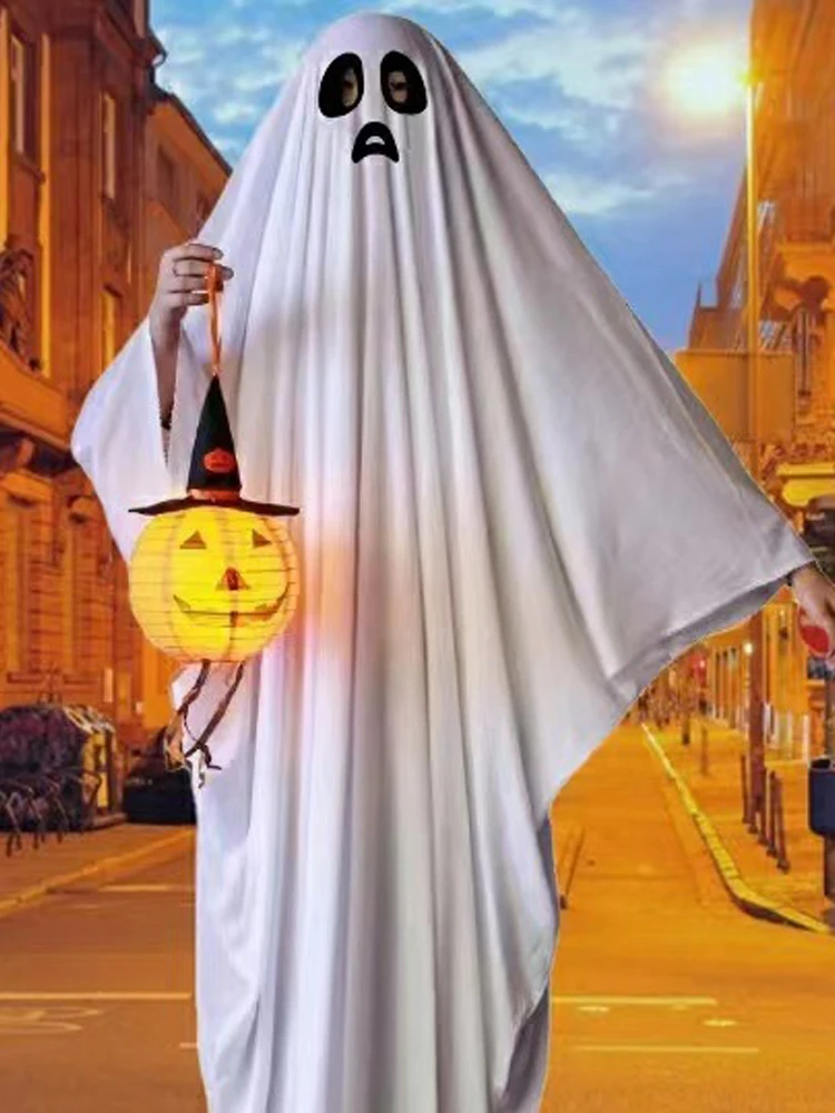 Halloween Geist Kostüm Kinder Erwachsene Maskerade Geist Cape Urlaub Lustige Dress Up Cosplay Familie Bühne Horror Dekoration