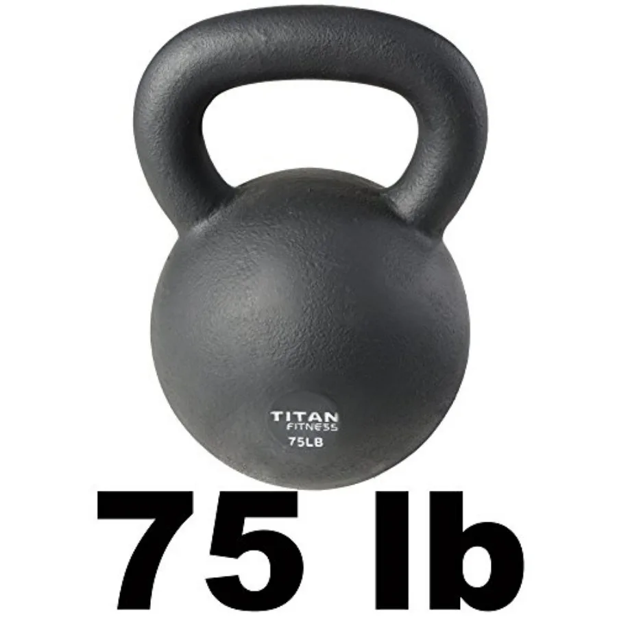جرس Kettlebell من الحديد الزهر بوزن 75 رطل لتمرين الجسم بالكامل مع علامات LB شفافة صب قطعة واحدة متينة مثالية لتدريب القوة #6