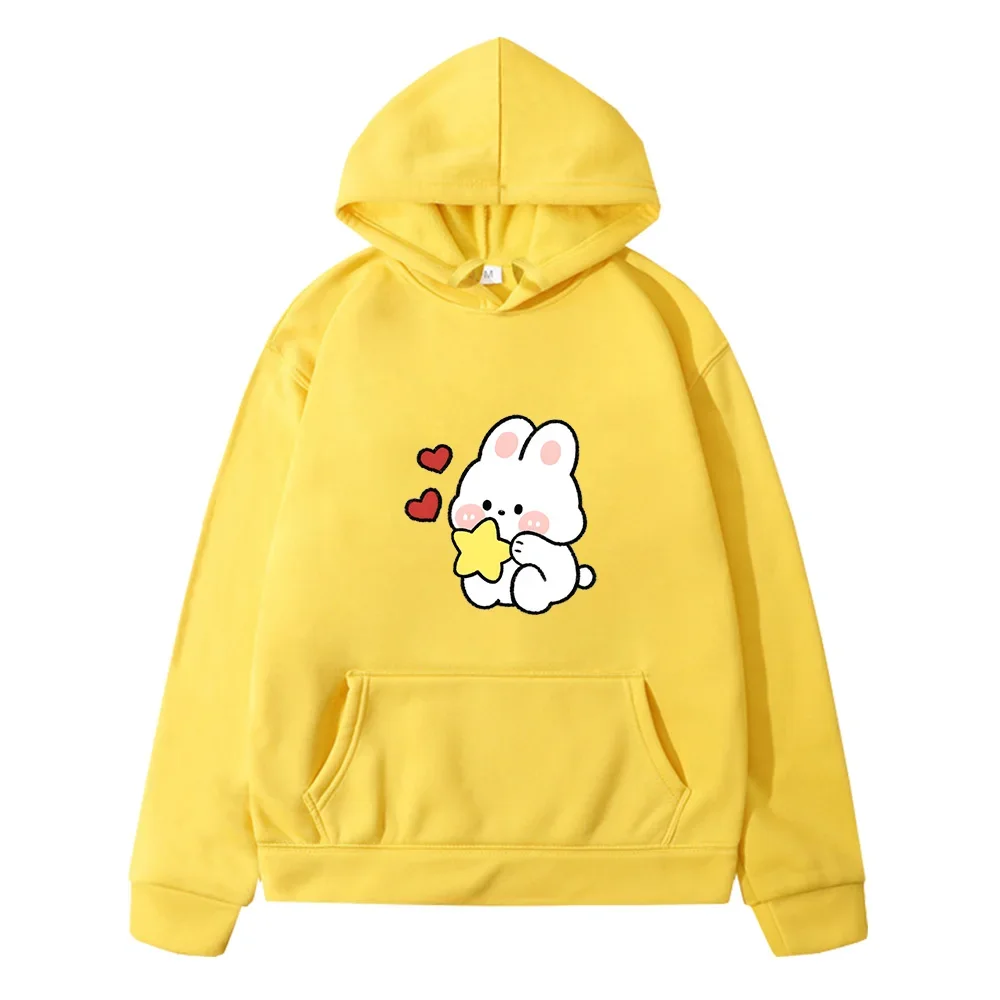 

L Love Happy Rabbit Kids Clothing Round Neck Long Sleeve Cartoon Cute Sweatshirts 2D Printing Casual Street Harajuku Pullovers