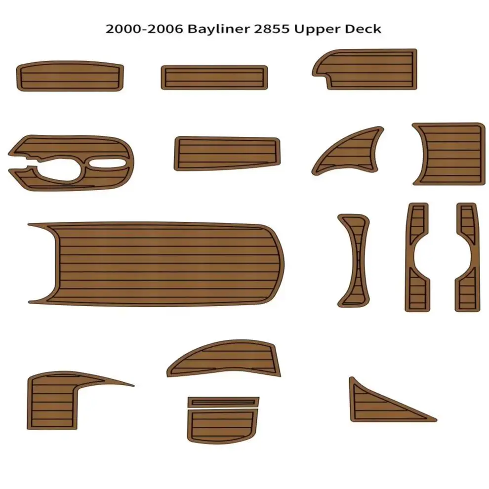 

2000-2006 Bayliner 2855 Upper Deck Pads Boat EVA Foam Faux Teak Deck Floor Mat SeaDek MarineMat Style Self Adhesive V034 K7Y2F