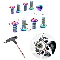 KRSEC-tornillos de Rotor de freno de disco de bicicleta de montaña, 12 piezas, llave Torx T25 en caja, titanio, piezas de ciclismo