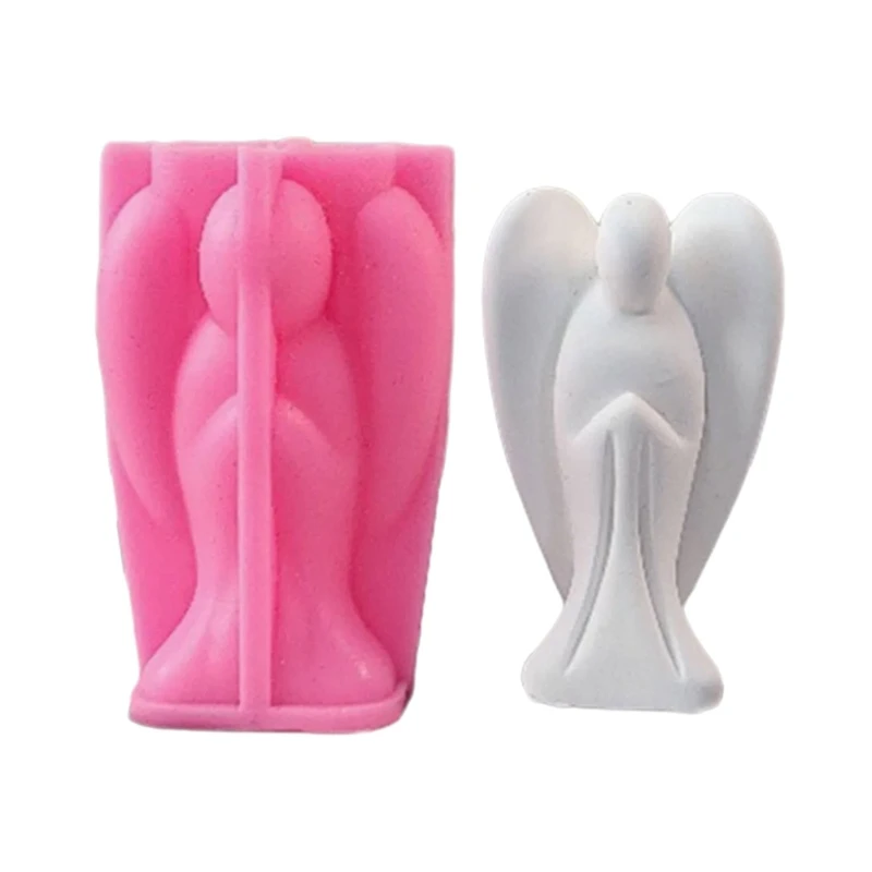 Prayer Girl Silicone Mould Little Girl with Wing Gypsum Mold Crystal Epoxy Resin Mold Cake Chocolate Molds Home Decors