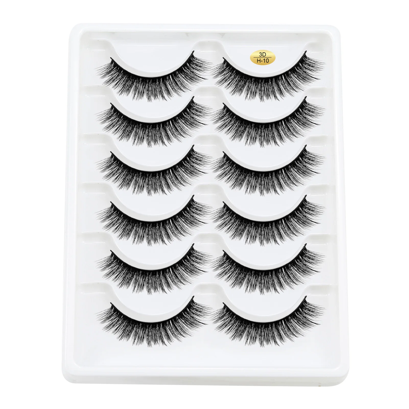 6 Pairs Long Eyelash Simulation Curl False Eyelashes Well Bedded Lengthening Wisps Lashes for Cosplay Makeup DIY Supply B99