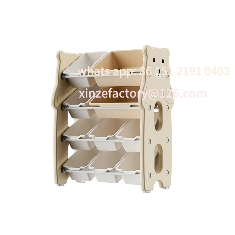 Customizable Toy Organizer Multi-tier Playroom Storage Cabinet for Baby Toys Books Modular Nursery Shelf wit