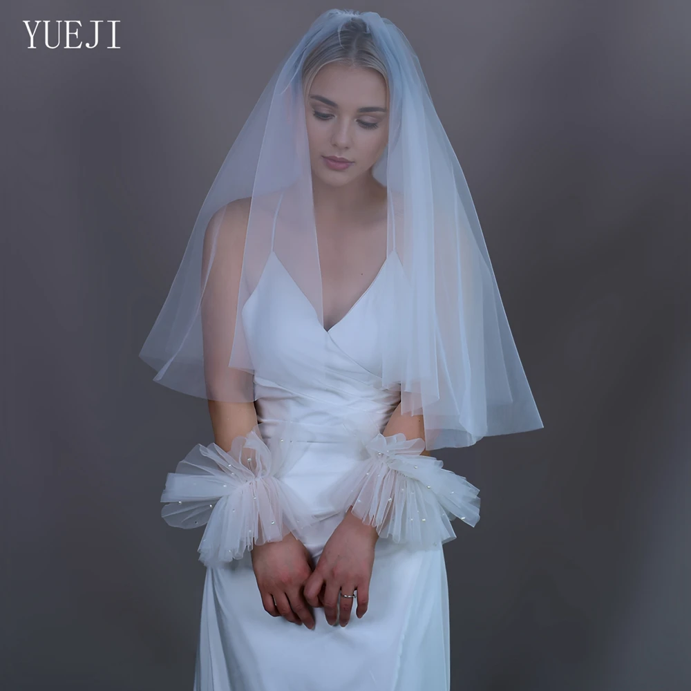 YUEJI-Voile pur monocouche pour la mariée, style simple, multi-taille, personnalisé, accessoires pour patients, peigne à cheveux, 030