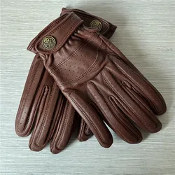 Nikukodo Men Retro Leather Motorcycle Gloves Safe Comfortable Motocross Gloves Outdoor Riding Touch Screen Gloves 3 colors