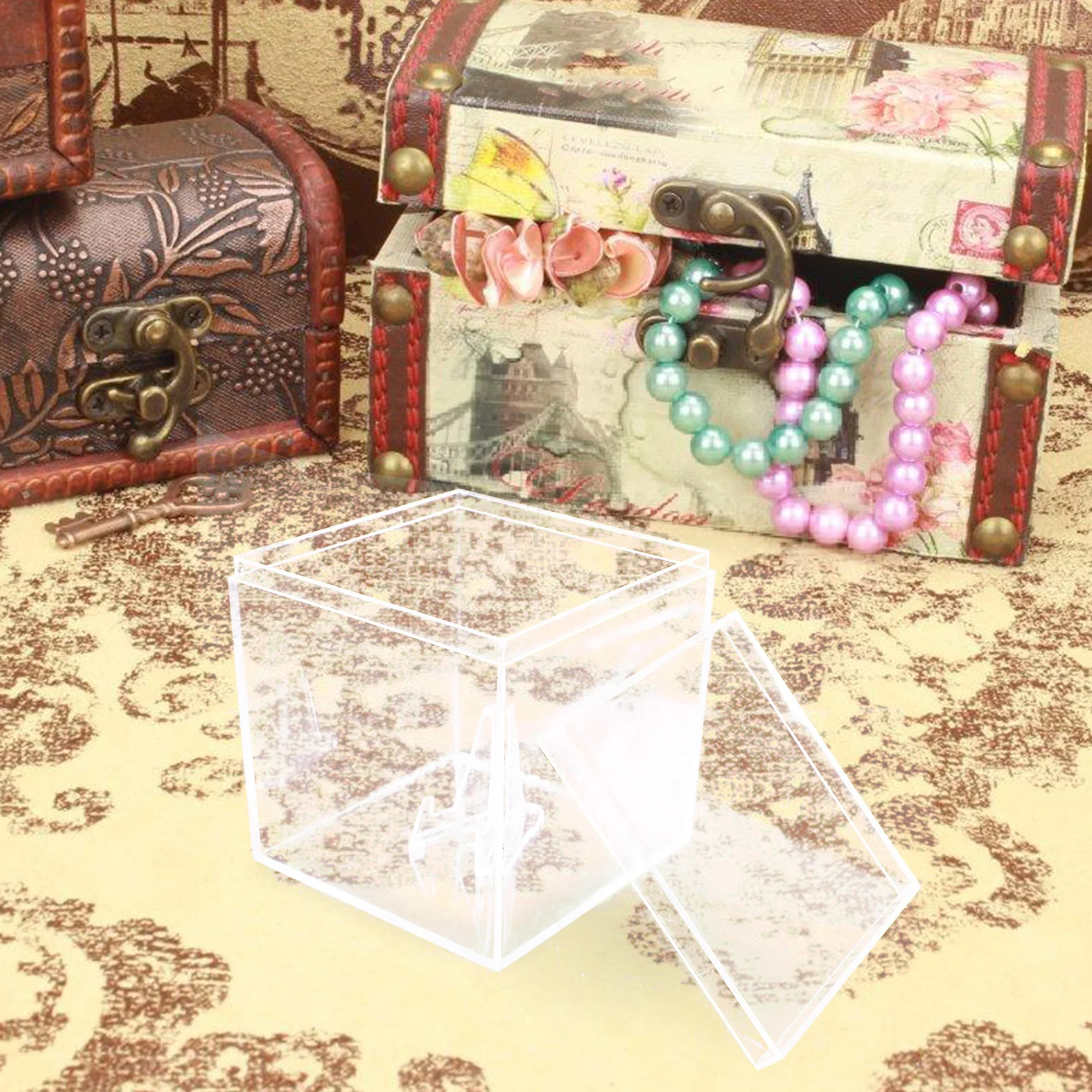 

Jewelry Holder Boxes Display Case Ring Storage Organizer Decorative for Protection