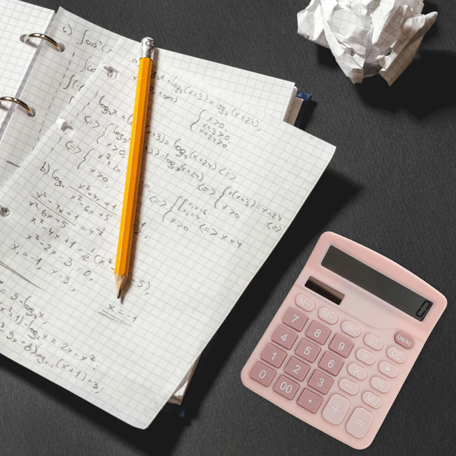 

Solar Calculator Dual Power Lightweight Portable Office Calculator for Students Professionals Basic Computing Tool