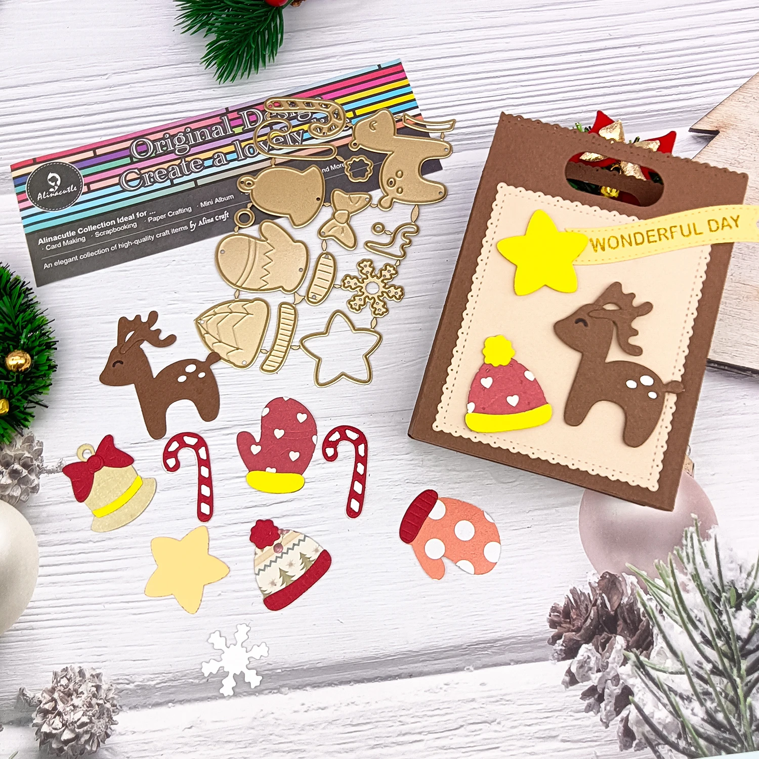 Weihnachten Hirsch Glocke Hut Stern Metall Stanzformen gestanzt goldene Stirbt für Geschenk Papier Handwerk handgemachte Kartenherstellung DIY Grußkarten