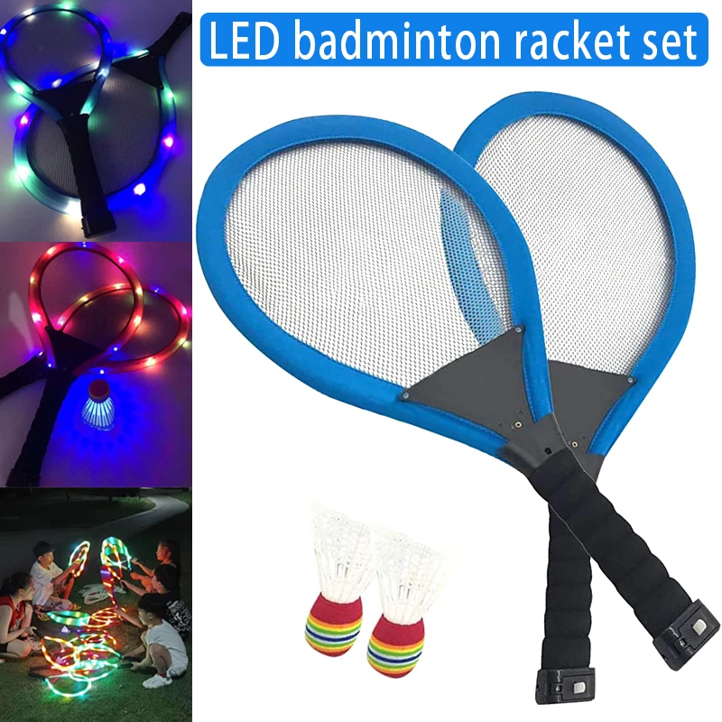 Badminton Racket Sets  Family Entertainment Outdoor Night Light Training LED Badminton Racket Sets Sport  Sport  Training