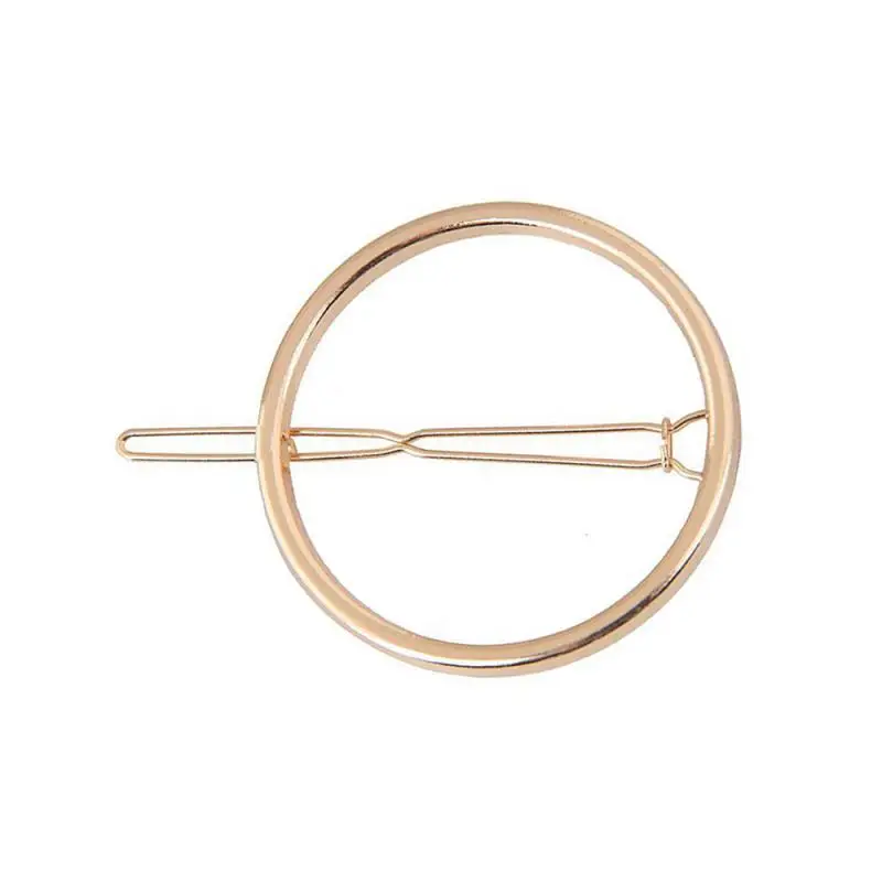 Fashion Woman Hair Accessories Triangle Hair Clip Pin Metal Geometric Alloy Hairband Moon Circle Hairgrip Barrette Holder