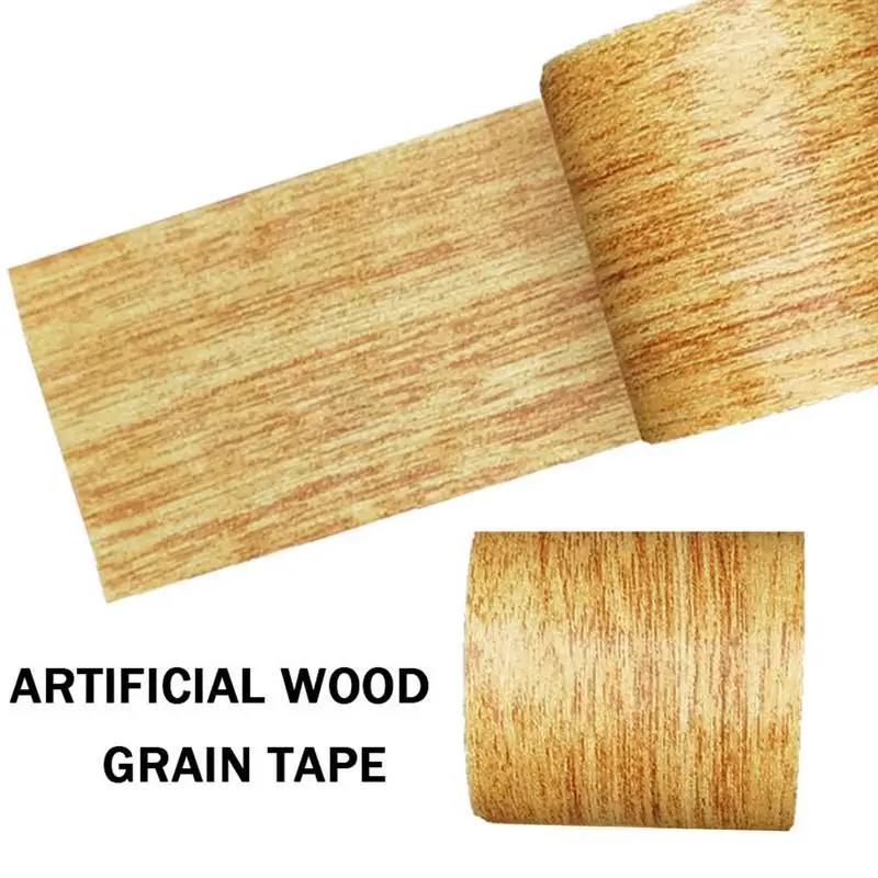 1 Roll Realistic Wood Grain Repair Adhensive Duct Tape Floor Furniture Renovation Skirting Line Sticker Home Decoration