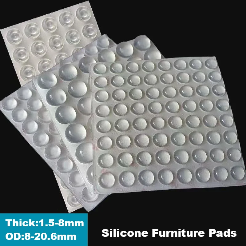 Soft Silicone Transparent Self-Adhesive Soundproof Anti Slip Pad Cabinet Door Anti-Collision Particle Furniture Refrigerator Pad