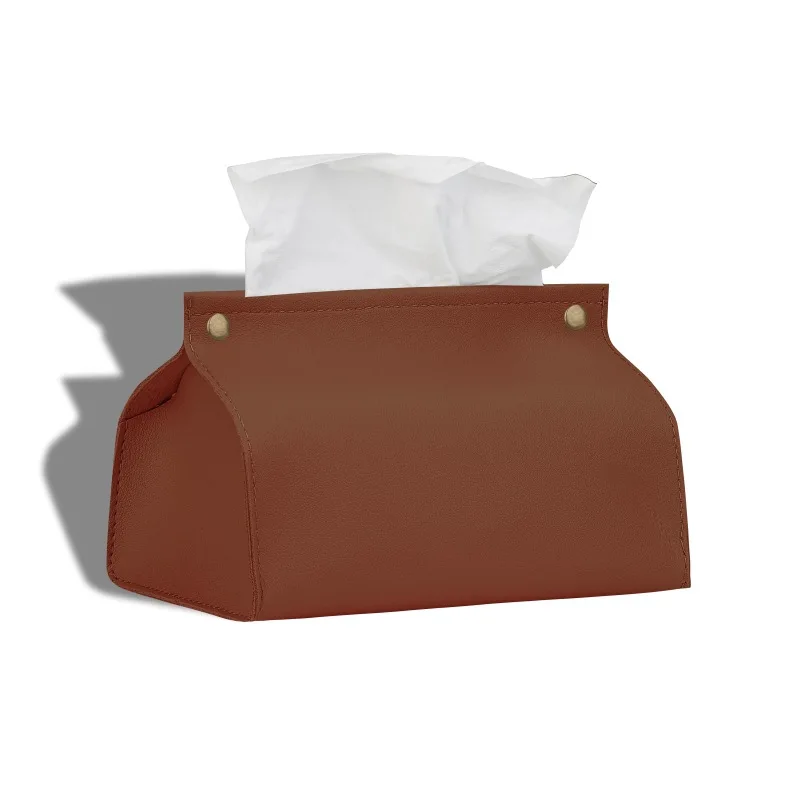 European Style Tissue Bag PU Leather Napkin Holder Foldable Tissue Box Home Office Waterproof Dustproof Storage Sundries Bag