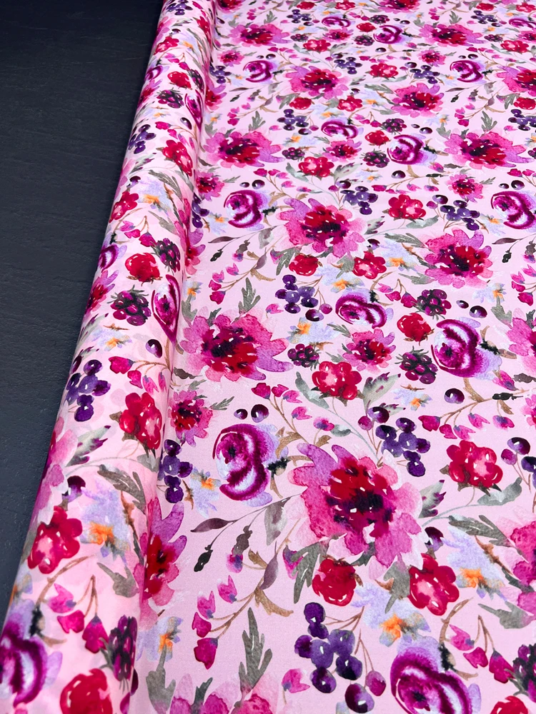 Silk Stretch Crepe De Chine Wide Fabric Spring Summer Shirt Dress Plant Floral Printing Dyed Smooth Drape Wholesale Fabrics