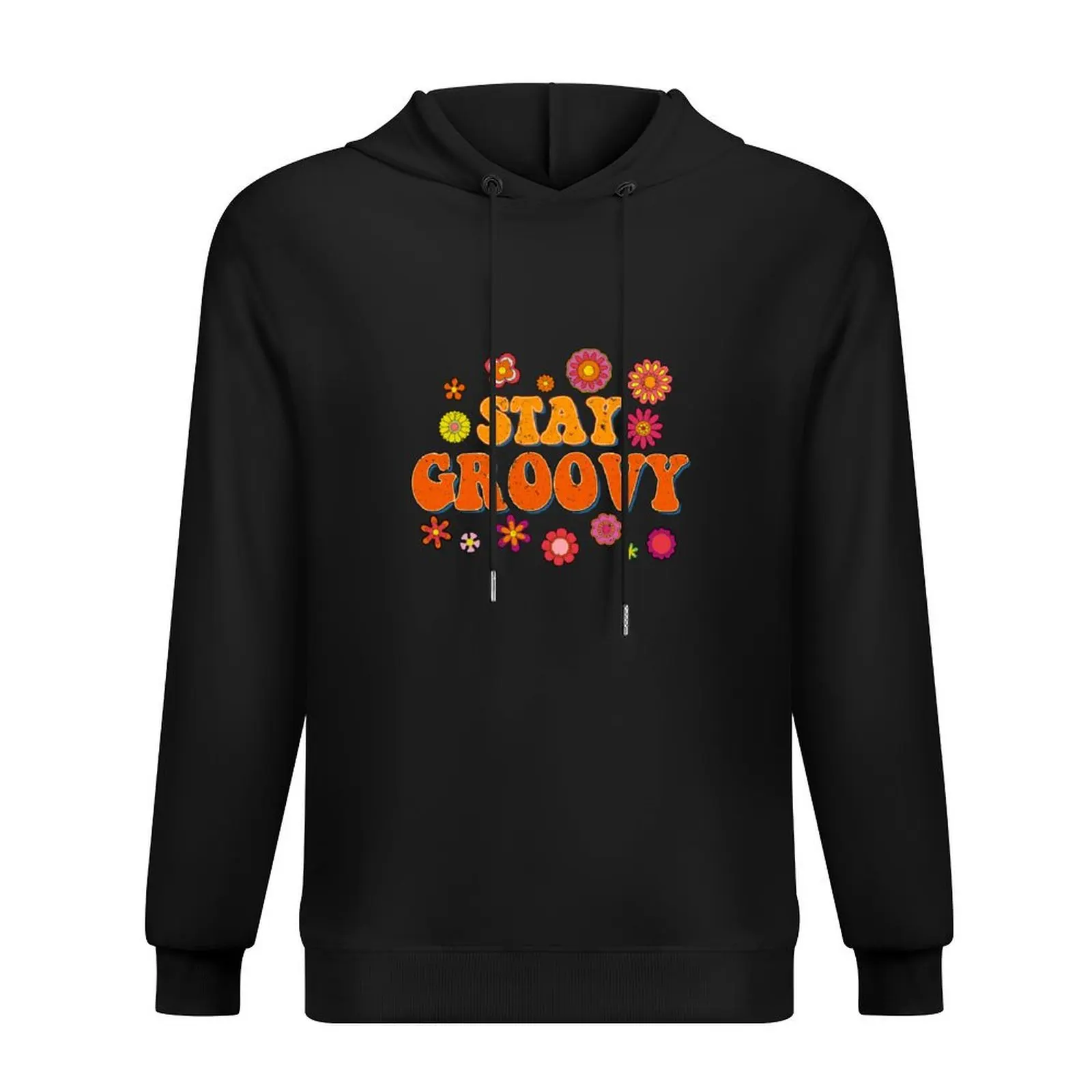 Vintage Stay Groovy هوديي ملابس رجالي ملابس رجالية قميص رجالي بقلنسوة قميص جديد في هوديس وبلوزات