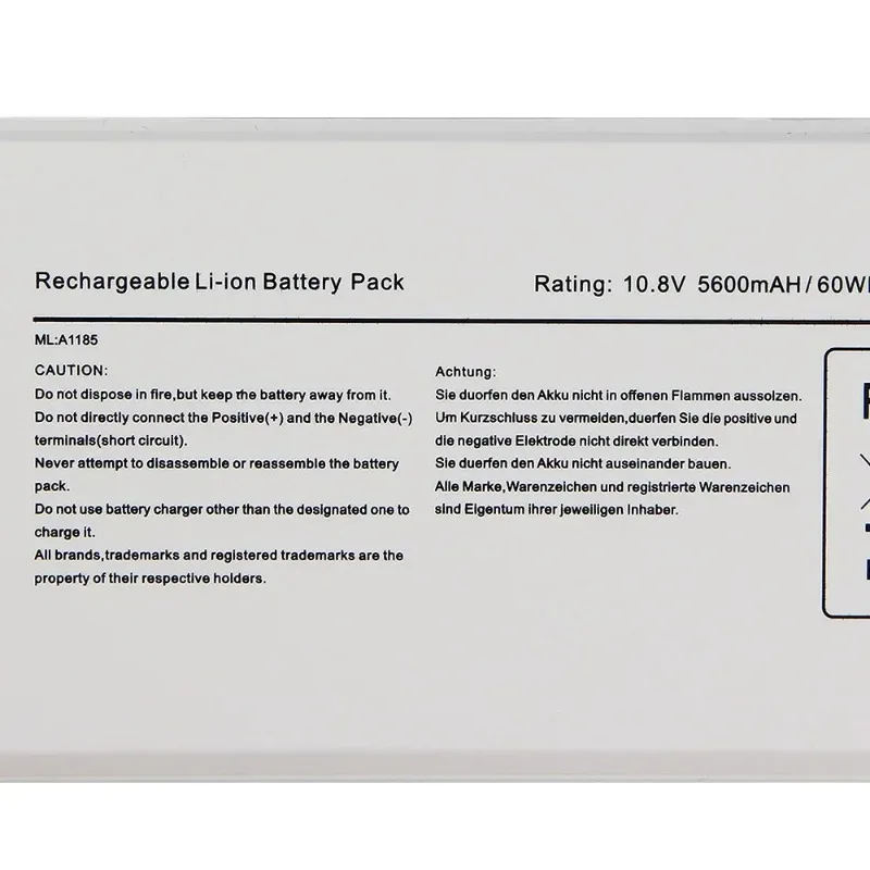 A1185 A1181 10.8V 60Wh Rechargeable Laptop Battery for MacBook 13