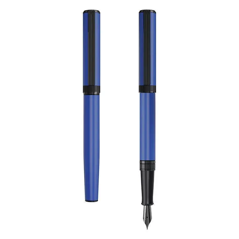 Picasso Pimio 959 Blue Line Fountain Pen F 0.5mm Nib, Beatutiful Colors with Black Clip Smooth Writing Office Student Gift Pen