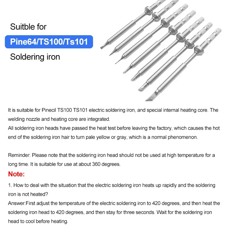 TS-B2 TS-BC2 TS-BC3 TS-C1 TS-C4 TS-D24 Tips  Replacement Pine64 TS100 TS101 SI012 Pinecil Soldering Iron