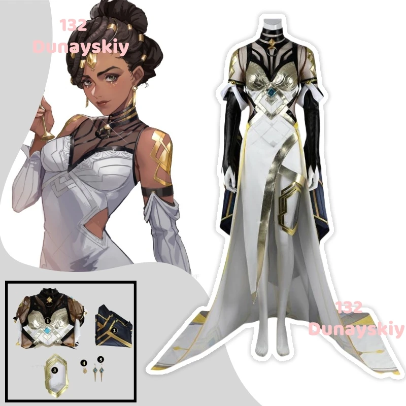 أزياء LOL Mel التأثيرية أزياء القرط الدعامة الموحدة للهالوين كرنفال حفلة عيد الميلاد لعب الأدوار ملابس النساء